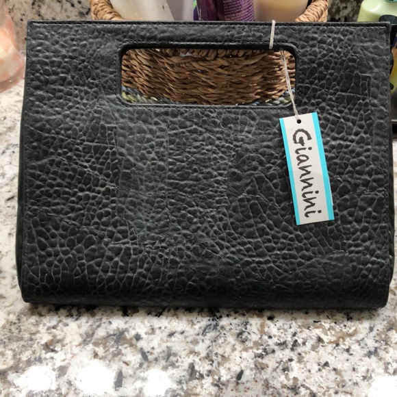Giannini Black Pebble Print Clutch - Picture 2 of 5
